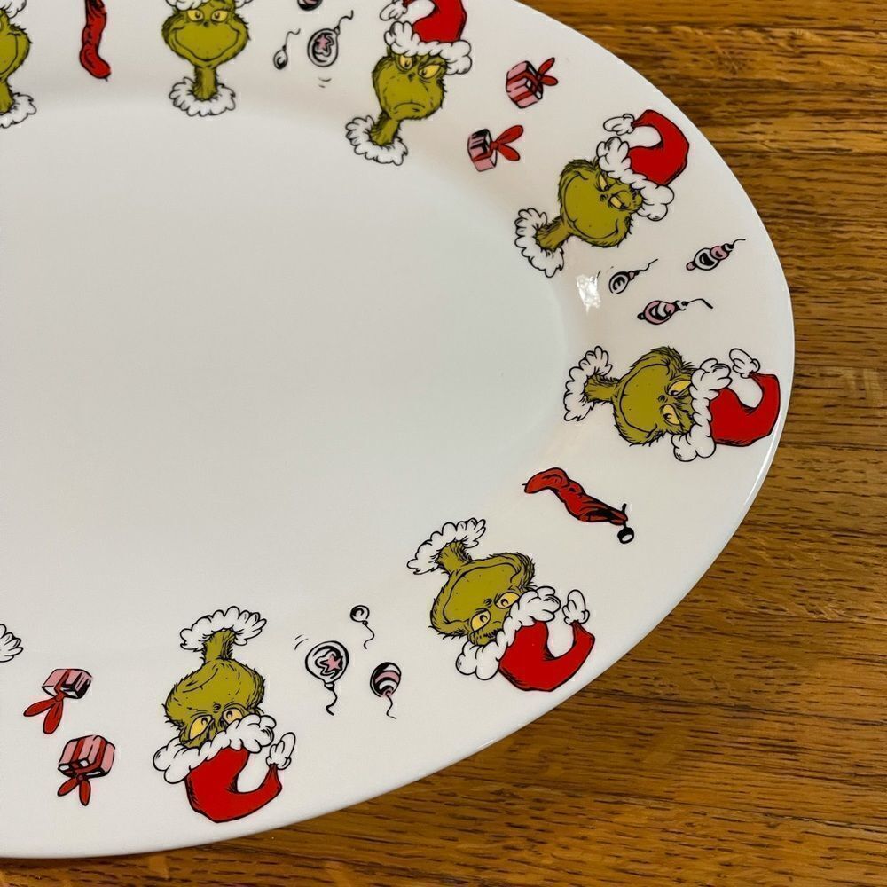 Dr Seuss The Grinch Christmas Platter NWT - Picture 2 of 6
